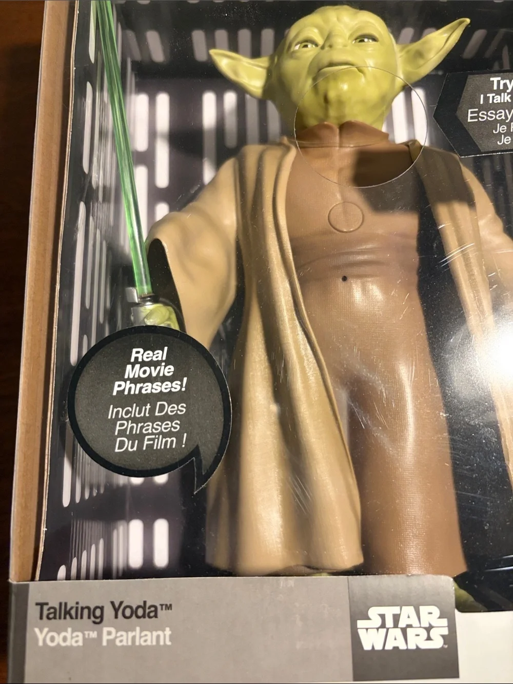 Star Wars Yoda Figure with Green Lightsaber and Tan Robe